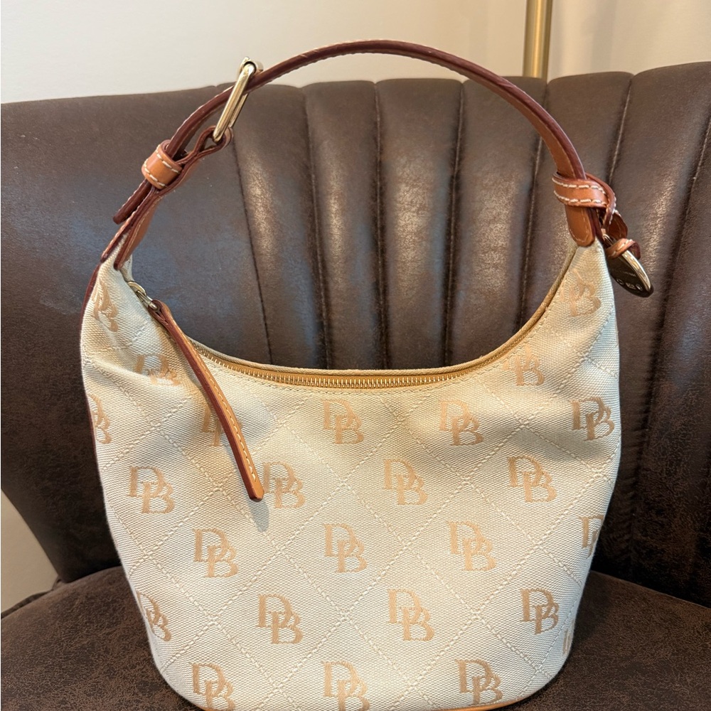 Designer Cream and Brown Women's Bag